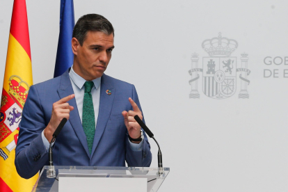 Pedro Sánchez, durante una intervención pública. SANTI OTERO