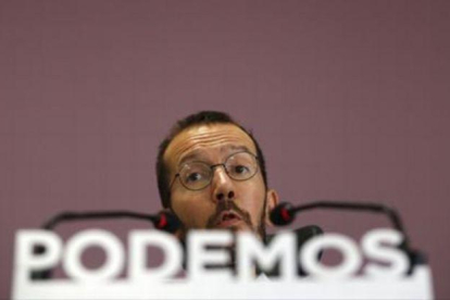 Echenique, en la rueda de prensa posterior a la reunión de la ejecutiva.-EFE / EMILIO NARANJO // EFE / MARISCAL
