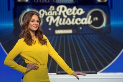 Eva González, en el plató del nuevo concurso 'El gran reto musical'.-TVE