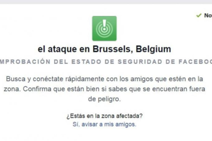 Facebook activa el botón de seguridad tras las explosiones de Bruselas.-