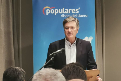 El secretario autonómico del PP de Castilla y León, Francisco Vázquez, en Aranda de Duero. ECB