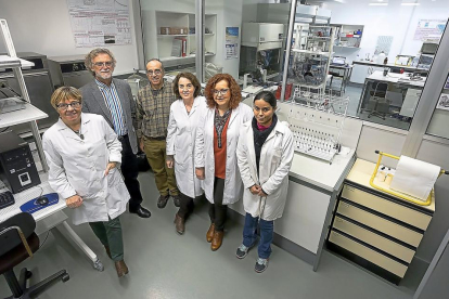 El grupo de Química Analítica y Electroquímica de Materiales de la UVA en las instalaciones de la Facultad de Ciencias de Valladolid.-REPORTAJE GRÁFICO: PHOTOGENIC