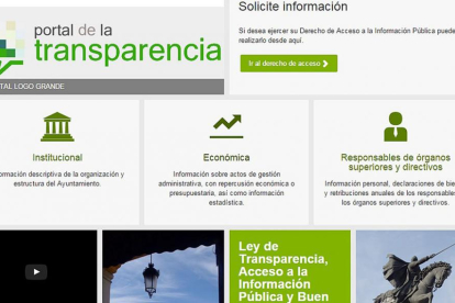 Imagen de inicio del portal de transparencia al que se accede desde la web municipal.-ECB