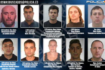 Imagen de los fugitivos más buscados hoy en España