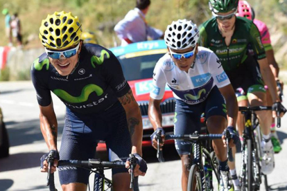 Winner Anacona ‘tira’ de Nairo Quintana en una de las etapas de los Alpes del pasado Tour de Francia-ECB