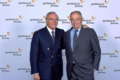 Isidre Fainé junto con Salvador Gabarró.-DAVID CAMPOS