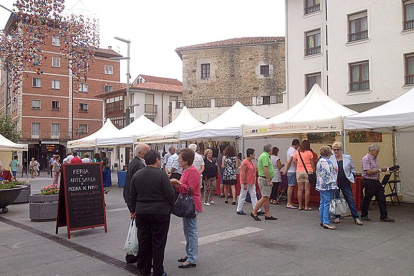 La feria reúne a cerca de una veintena de artesanos y productores alimenticios.-ECB