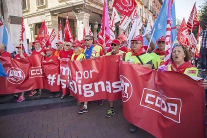Manifestación de la marcha que llegó la semana pasada de Galicia y Asturias a Valladolid.-ICAL
