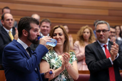El portavoz socialista Luis Tudanca al término de su intervención en el debate del estado de la Comunidad.-ICAL