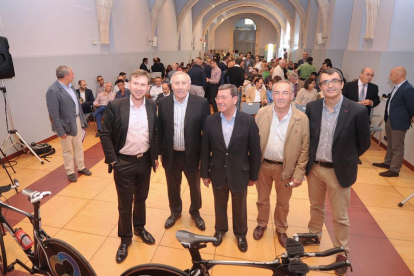 Lacalle (Ayuntamiento), Mínguez, (seleccionador), Rico(Diputación),Carretón (IDJ) y Guillén (Unipublic), durante la presentación de ayer.-ISRAEL L. MURILLO