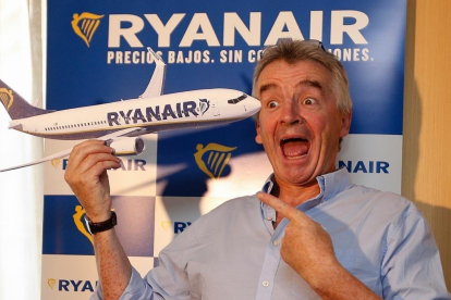 El presidente de la compañía Ryanair, Michael OLeary,. /-DAVID CASTRO