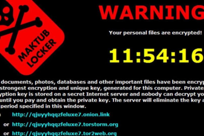Mensaje que envía uno de los virus ransomware que secuestran ordenadores.-EUROPOL / KASPERSKY