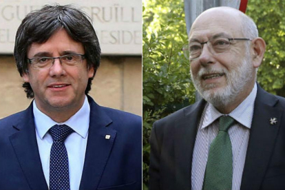Carles Puigdemont y José Manuel Maza.-DANNY CAMINAL