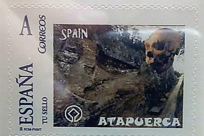 Detalle eun sello sobre Atapuerca.-ECB