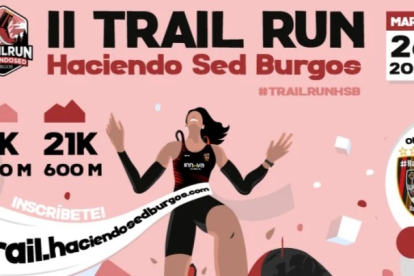 Cartel del II Trail Run Haciendo Sed Burgos. ECB
