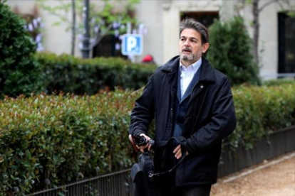 Oriol Pujol Ferrusola, al llegar a la Audiencia Nacional para declarar por la fortuna oculta en Andorra.-JUAN MANUEL PRATS