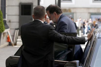 El presidente del Gobierno Mariano Rajoy, a su llegada al Congreso de los Diputados.-EFE