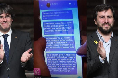 Los mensajes de Carles Puigdemont a Toni Comín.-EL PERIÓDICO