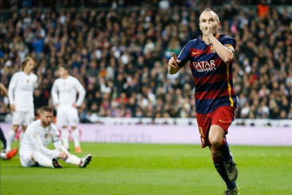 Iniesta celebra su gol-EFE