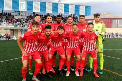 Once inicial del Almería B en uno de sus encuentros ligueros.-