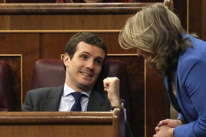 Pablo Casado, el pasado día 13, en el Congreso.-DAVID CASTRO