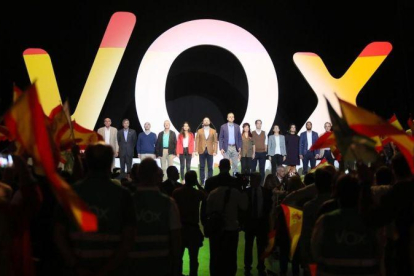 Multitudinario acto de Vox en el pabellón de Vistalegre, el pasado 7 de octubre.-REUTERS