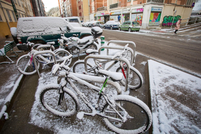 Los efectos del temporal de frío y nieve se hicieron notar ayer en Burgos en dos fases. La primera se desató durante la madrugada, con la caída de las primeras nevadas, con el extremo norte de Burgos como el más afectado. Durante las horas centrales del día mejoró la circulación al dejar de nevar, pero de nuevo por la tarde una copiosa nevada cubrió Burgos. TOMÁS ALONSO