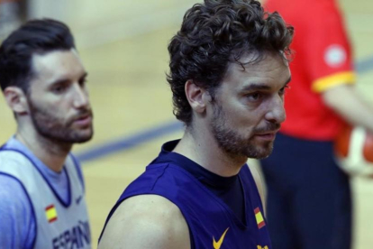 Pau Gasol, en Madrid, con la selección.-EFE
