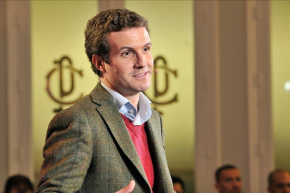 El presidente del PP, Pablo Casado, en un acto de partido en Albacete el pasado día 30.-EFE / MANU