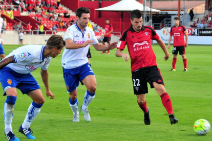 Mirandés y Real Zaragoza empataron (1-1) en el primer partido del curso en Anduva-J. E. Egurrola