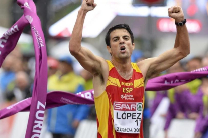 Miguel Ángel López ya es campeón de Europa (foto) y del mundo de 20 kilómetros marcha. En Río busca la triple corona.-WALTER BIERI
