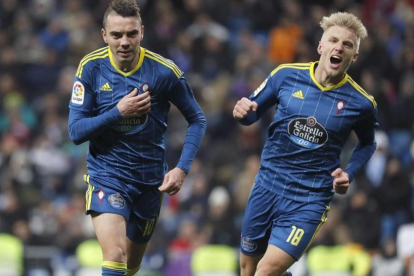 Aspas y Wass, dos de los peligros del Celta ante el Madrid.-EFE / BALLESTEROS