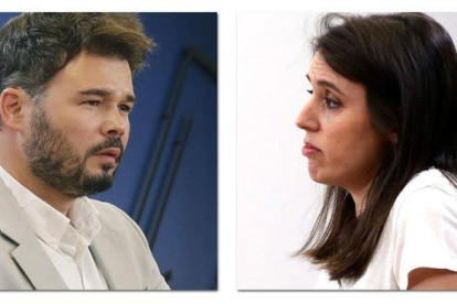 Gabriel Rufián e Irene Montero.-