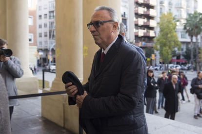Joan Gaspart, el pasado día 5, en el sepelio por Josep Lluís Núñez.-ALBERT BERTRAN