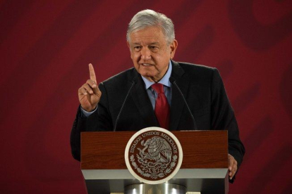 Andrés Manuel López Obrador, presidente de México en una conferencia de prensa.-AFP