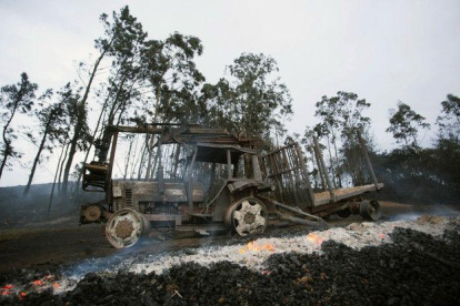Una oleada de incendios está azotando en las últimas horas a la cornisa cantábrica, sobre todo a Asturias.-EFE/CARLOS CASTRO / EFE