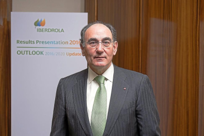 El presidente de Iberdrola, Ignacio Galán, ayer, en la presentación.-E. M.