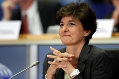 Sylvie Goulard, este jueves, durante su comparecencia en el Parlamento Europeo.-OLIVIER HOSLET (EFE)