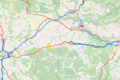 Mapa de zona afectada por el corte de la carretera. ECB