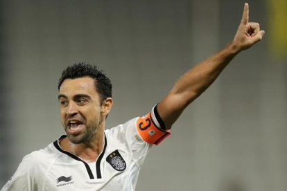 Xavi celebra un gol marcado con su equipo, el Al Sadd de Catar, el pasado 7 de diciembre.-AFP