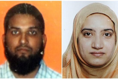 Syed Farook y Tashfeen Malik, los autores del tiroteo de San Bernardino (California).-AFP