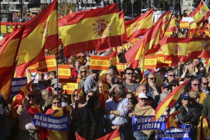 Concentración en la plaza de Colón de Madrid.-JUAN MANUEL PRATS
