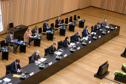 Reunión de ministros de Justicia durante la presidencia esolvena en diciembre de 2021. UE