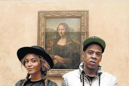 Beyoncé y Jay-Z, frente a La Gioconda.-