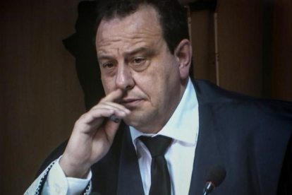 El exfiscal del Caso Nóos, Pedro Horrach, durante las declaraciones de Iñaki Urdangarín ante el tribunal de la Audiencia de Palma.-/ CATI CLADERA
