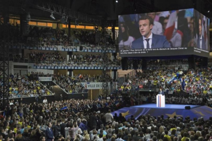 Mitin de Macron en Lyon.-Michel Euler