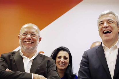 Igea, Bañeres y Garicano, en una comparecencia en Valladolid.-ICAL