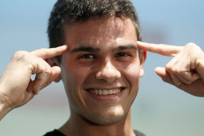 Bruno Hortelano, feliz horas después de conseguir su récord de España de 200 metros lisos.