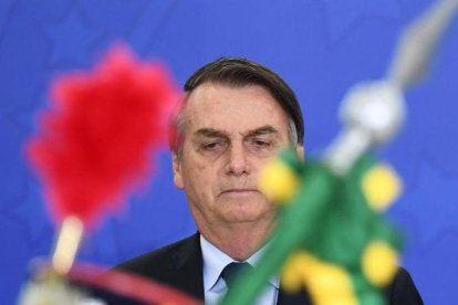 Jair Bolsonaro, presidente de Brasil, en una ceremonia militar.-