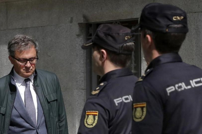 Jordi Pujol Ferrusola entra en la Audiencia Nacional el pasado 25 de abril.-JOSÉ LUIS ROCA